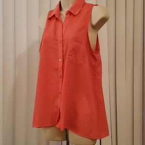 Monteau Sleeveless Button Down  Size L